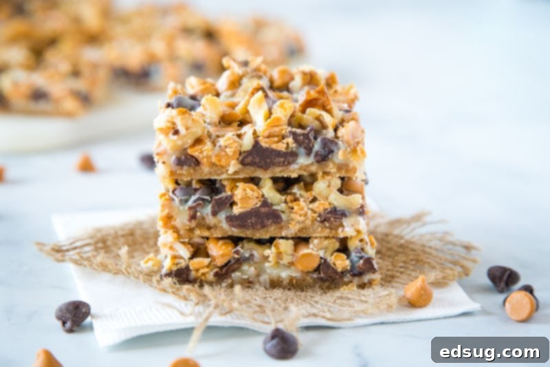 The Ultimate Layered Bars 5 Overhead shot of freshly baked Magic Cookie Bars, showing their delightful golden layers and rich, melted toppings