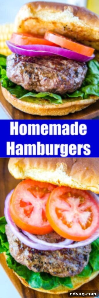 The Best Classic Hamburgers - homemade hamburgers are simple but absolutely delicious. Just a few staple ingredients and you have a thick and juicy burger that is perfect for any summer day!