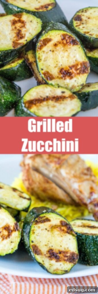 Grilled Zucchini - throw zucchini on the grill for a quick and easy side dish.  It is ready in just minutes, is deliciously healthy and perfect with just about any summer meal!