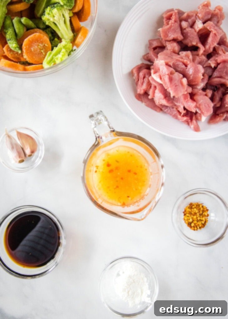 ingredients for pork stir fry