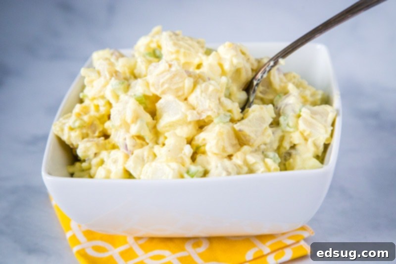 Timeless Potato Salad 4 Classic Potato Salad - a homemade potato salad that is just like mom used to make. Super creamy, tangy, easy to make and the perfect addition to any summer meal!