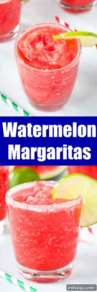 Fresh Watermelon Margaritas 6 A collection of Watermelon Margaritas, some frozen and some on the rocks, ready for a festive summer gathering.