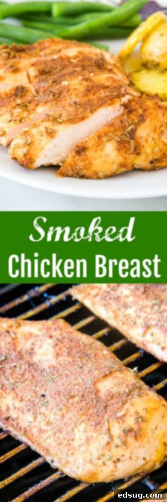 Smoked Chicken Breast - a quick and easy chicken breast recipe that is juicy and super flavorful.  One of the easiest recipes you will ever make on your smoker!