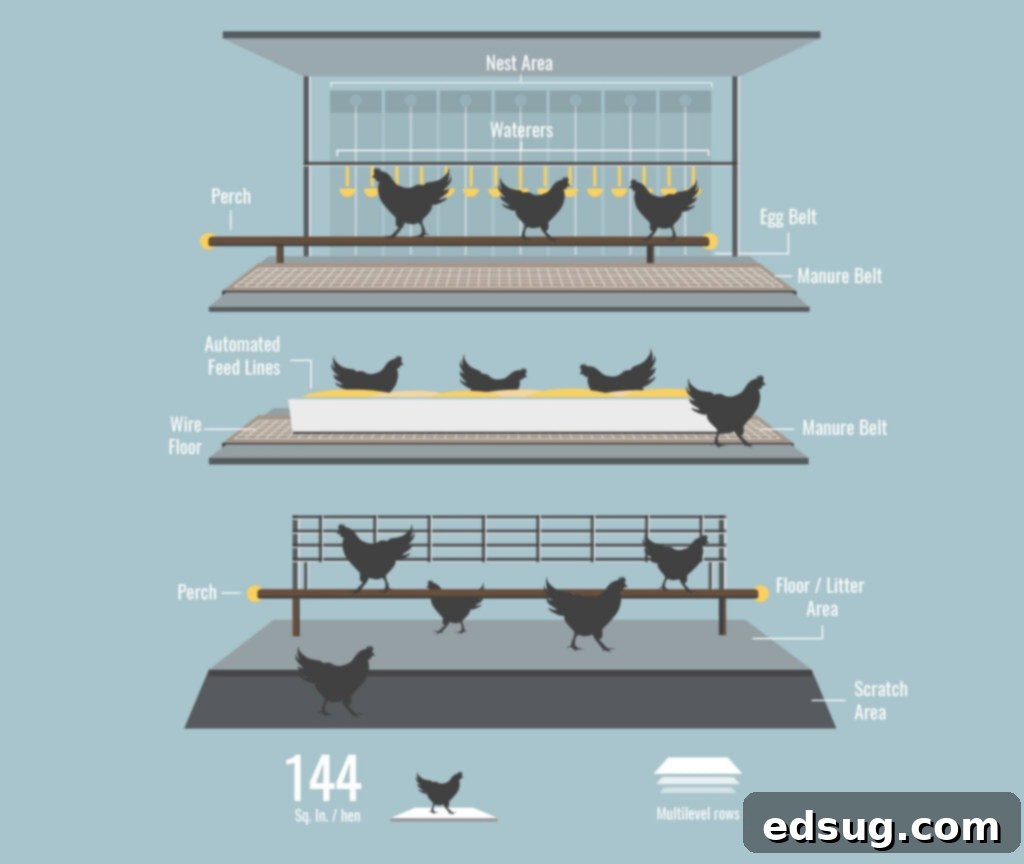 Conscious Egg Cultivation 5 cage free hen housing model