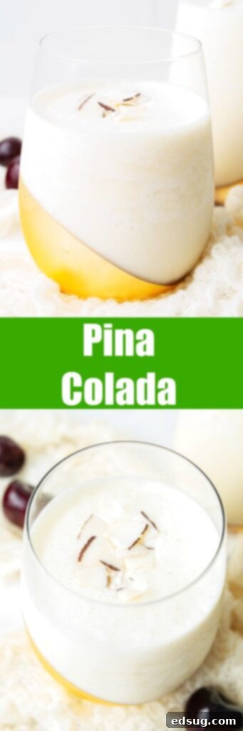 Liquid Sunshine 6 Close up shot of a frosted Pina Colada in a glass, with a view of the liquid texture