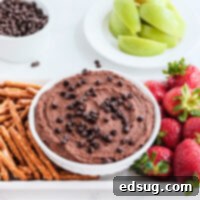 Chocolate Hummus - creamy, rich, chocolate-y and down right addicting! This healthy snack tastes like brownie batter and will become a staple in your kitchen!