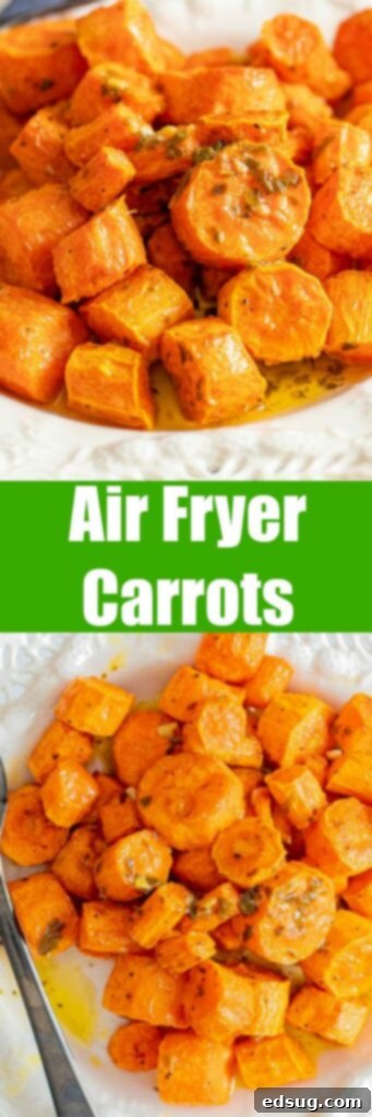 Perfect Air Fryer Carrots 6 close up of air fryer carrots on plate
