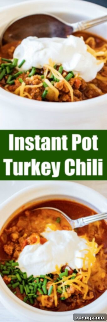 Instant Pot Turkey Chili 7 close up instant pot turkey chili in bowls