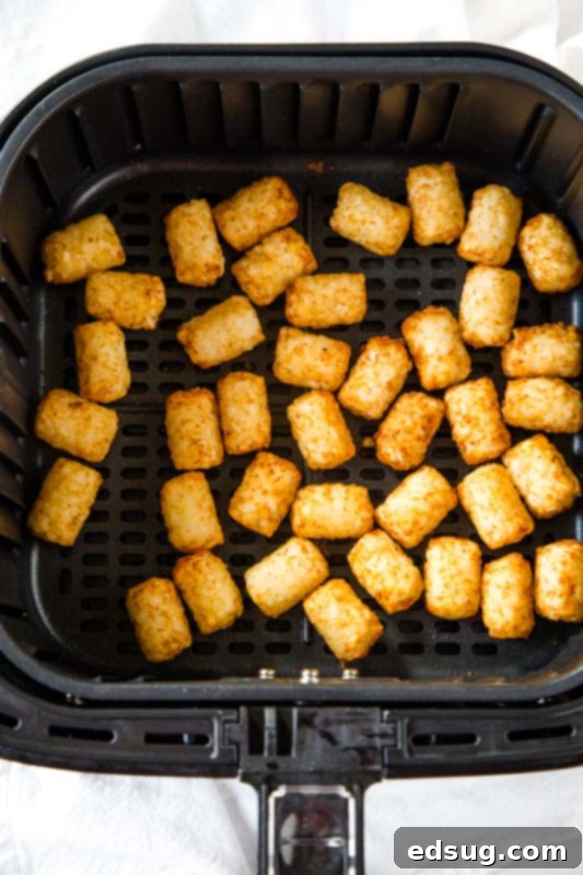 Crispy Air Fryer Tater Tots 4 tater tots in the air fryer