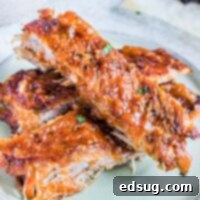 baby back ribs cut and served on a plate