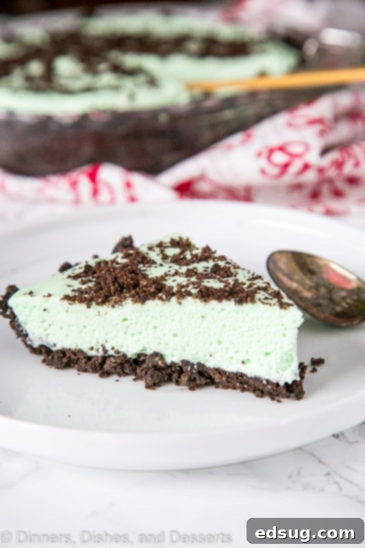 mint pie on a plate