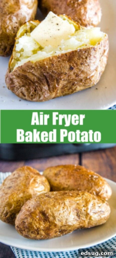 Crispy Air Fryer Baked Potato 7 air fryer baked potato collage for pinterest