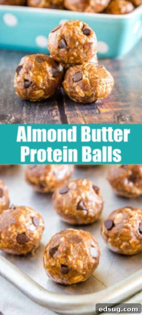 Energy-Boosting Almond Butter Bites 6 Protein Balls collage for pinterest - Healthy Almond Butter Protein Balls recipe