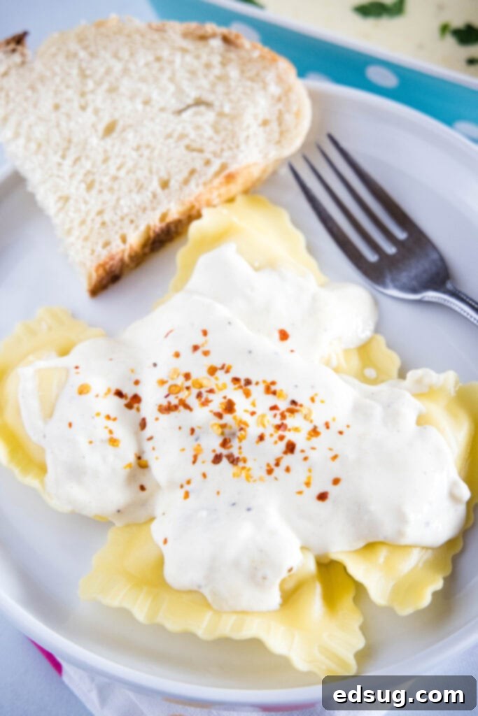 looking down on a plate of ravioli