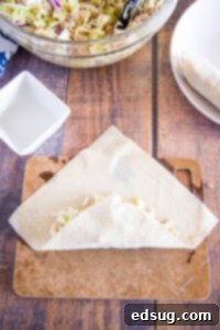 Perfect Air Fryer Egg Rolls 13 folding and egg roll