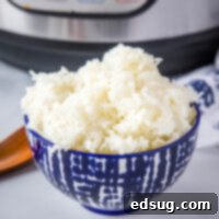 Perfect Instant Pot Jasmine Rice 7 close up of bowl of white rice