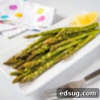 Tender-Crisp Air Fryer Asparagus 8 close up of roasted asparagus