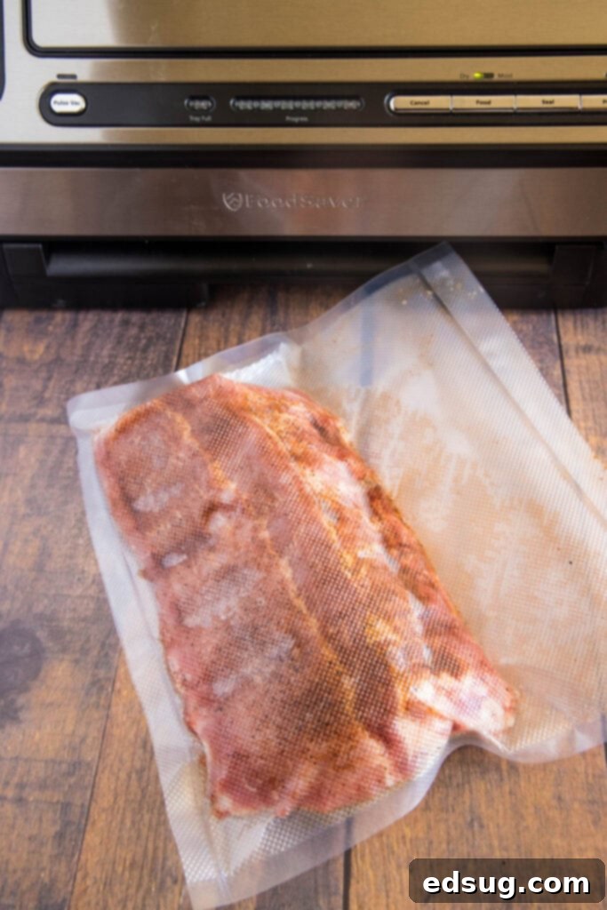 baby back ribs in vacuum sealed bag