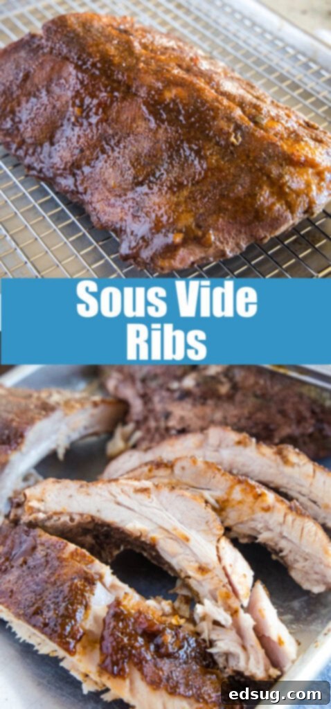 baby back ribs cooked sous vide on baking sheet