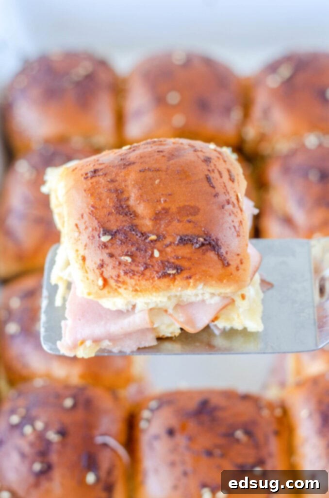 ham slider on a spatula