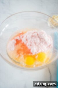 brownie ingredients in a bowl ready to be mixed