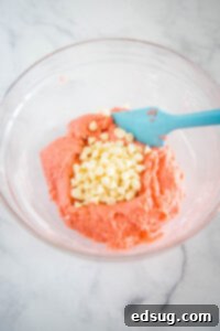 brownie batter with white chocolate chips added