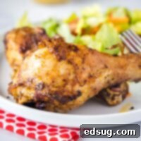 Crispy Air-Fried Chicken Drumsticks 9 close up of chicken leg