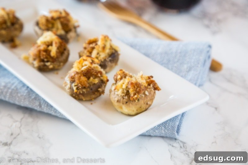 plate with stuffed mushrooms