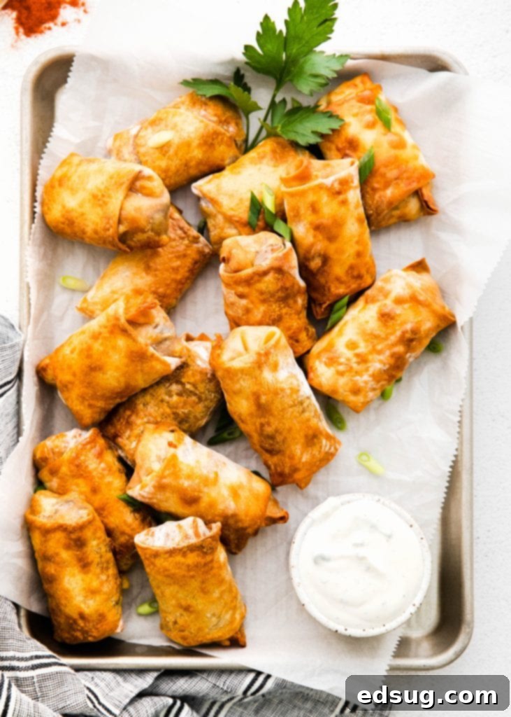 Canyon Crunch Rolls 2 southwest egg rolls on baking tray