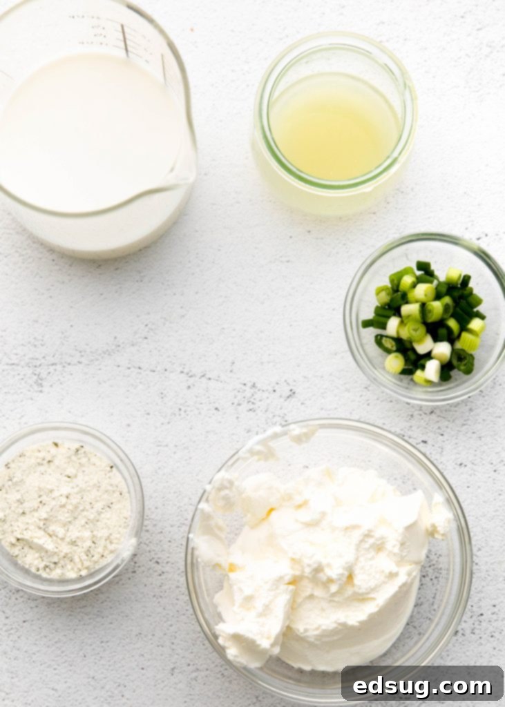 Canyon Crunch Rolls 5 ingredients for ranch dipping sauce