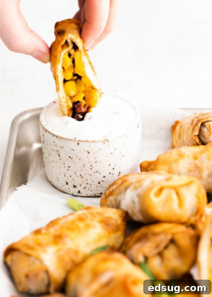 Canyon Crunch Rolls 6 dipping egg rolls in ranch