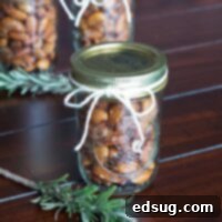 garlic rosemary scented almonds in a bowl