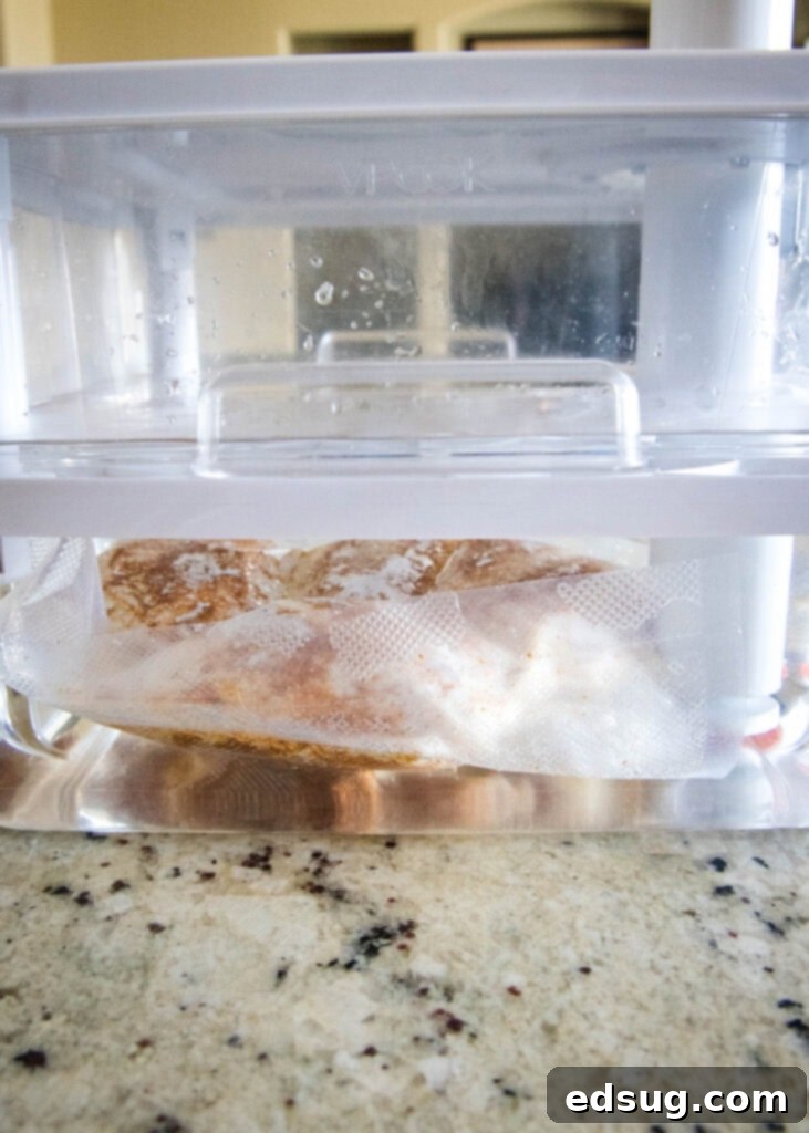 chicken thighs in sous vide bath