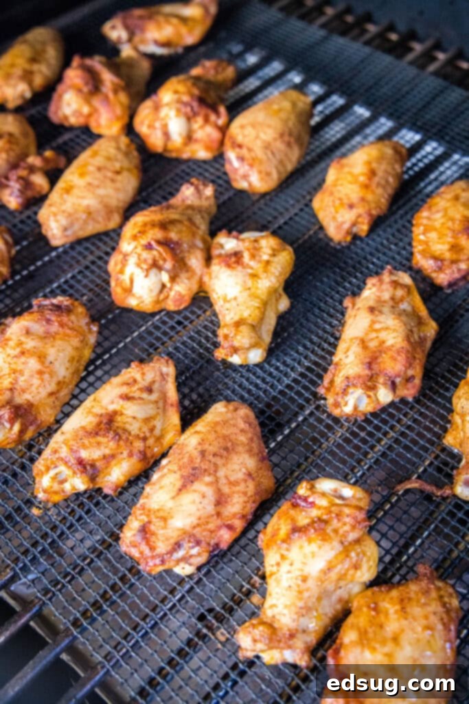 chicken wings on the smoker