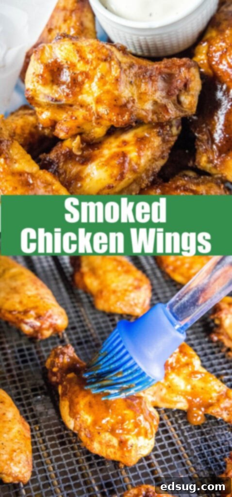 close up smoked chicken wings on the grill and in a basket