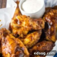 close up of smoked chicken wings