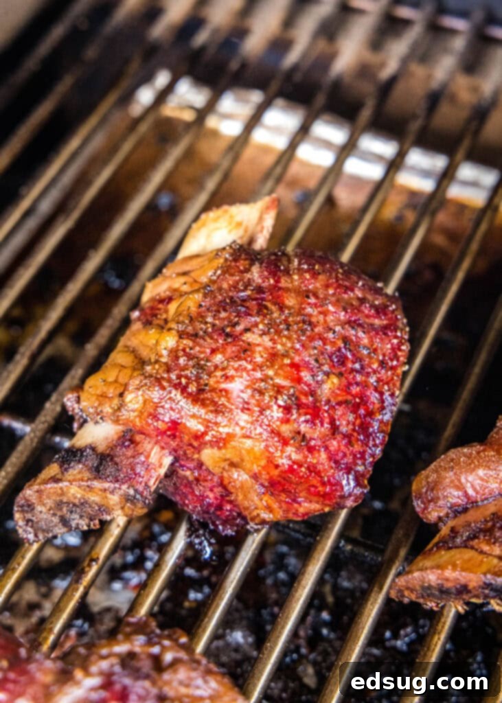 Pitmaster's Smoked Beef Short Ribs 5 beef short rib on the smoker