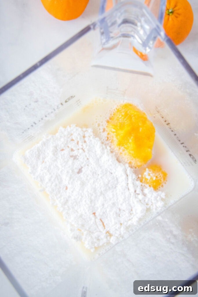 Homemade Orange Julius Perfection 4 orange julius ingredients in the blender