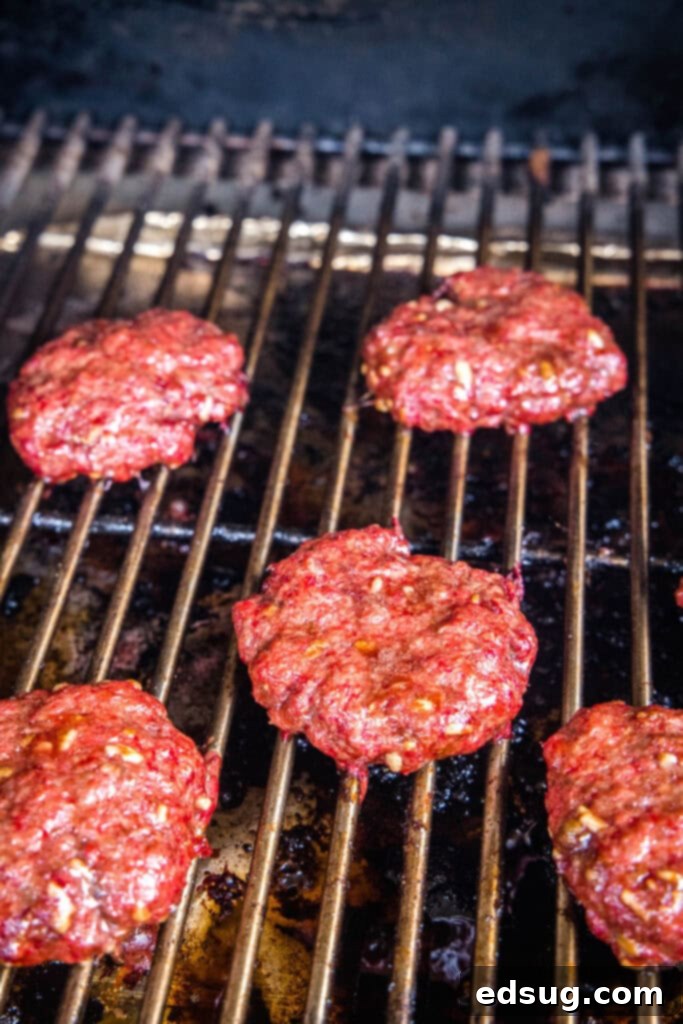 hamburgers on the smoker