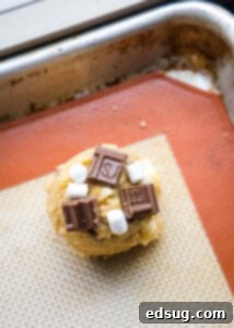 Smores Cookies 9 ball of cookie dough ready for the oven