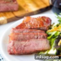 close up sliced steak