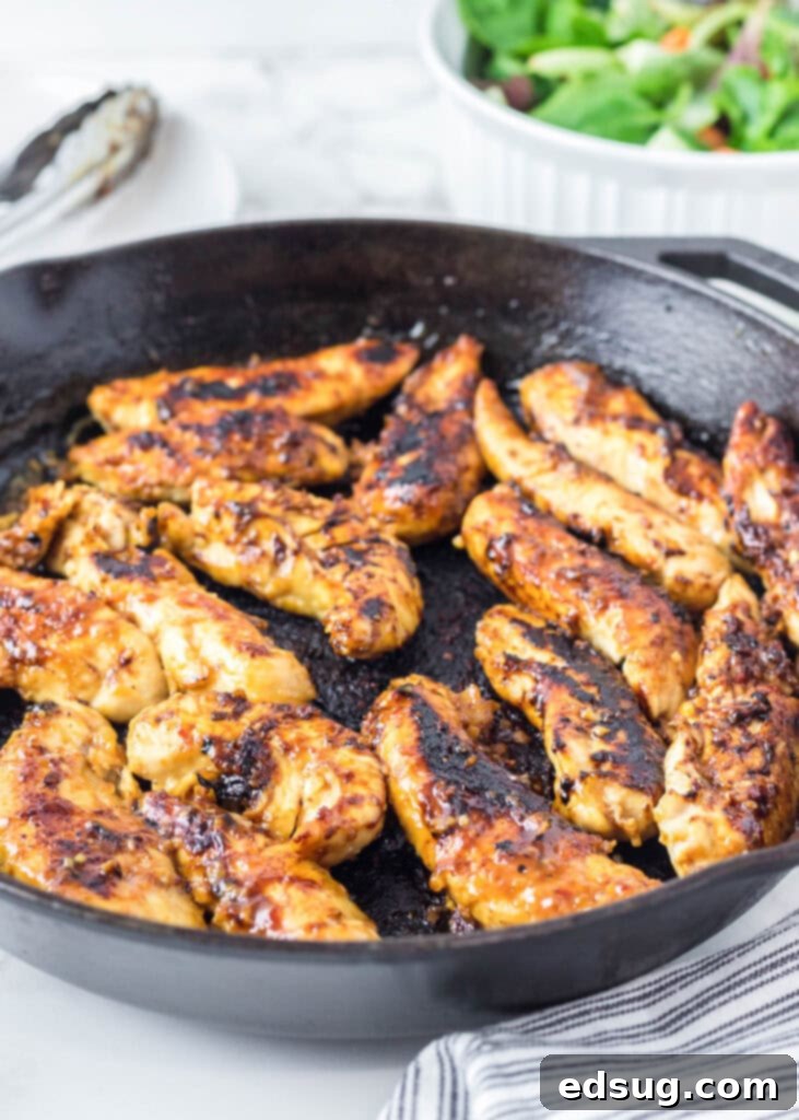 chicken tenders in a skillet