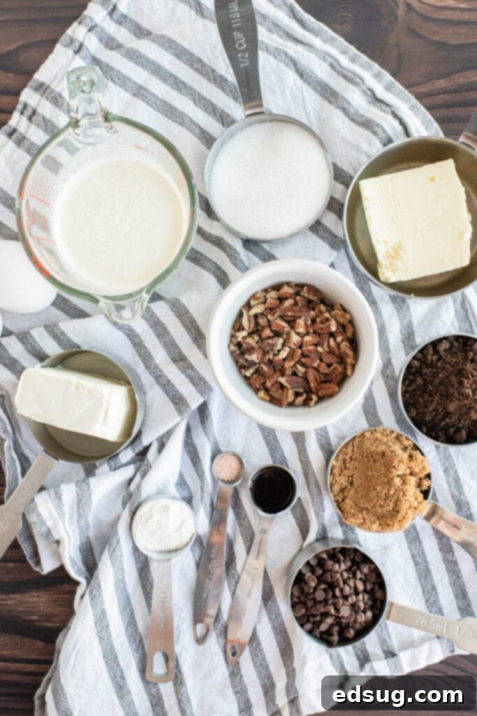 ingredients to make turtle cheesecake