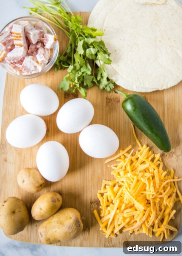 Morning Fiesta Tacos 3 ingredients for breakfast tacos