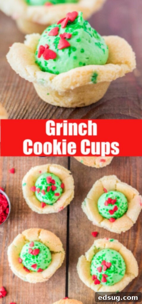 Grinchmas Sugar Cookie Bites 6 close up of sugar cookie cups