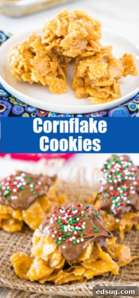 Close-up view of a single no-bake cornflake cookie, showing its texture.