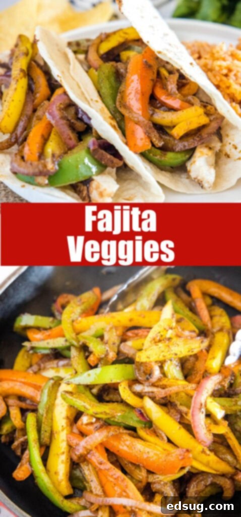 pinterest close up of fajita veggies