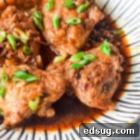 cropped chicken adobo close up