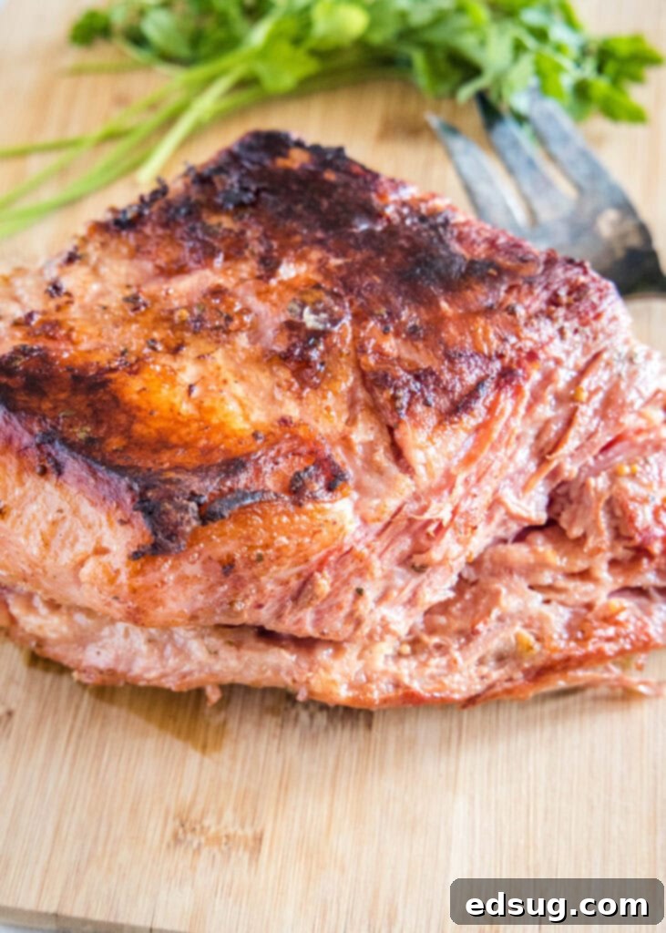 corned beef on a cutting board