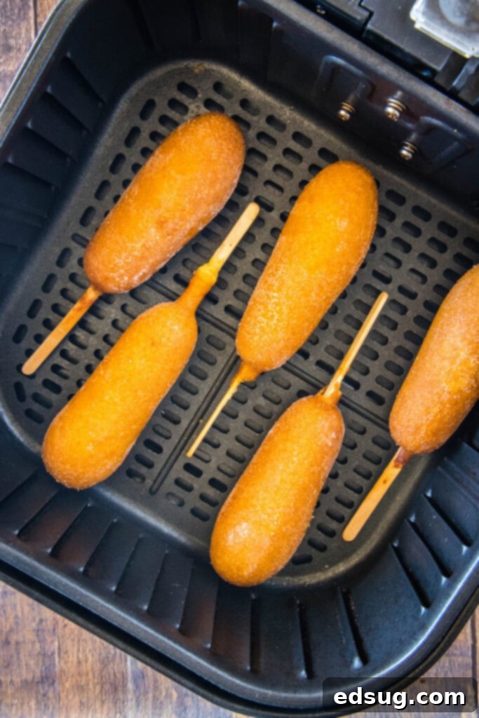 frozen corn dogs in air fryer basket